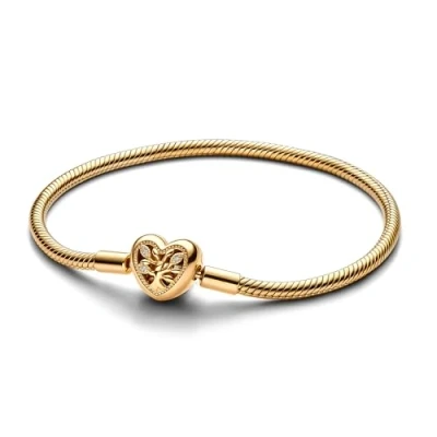 Immagine di PANDORA 563516C01 Bracciale da donna con albero di famiglia, colore: oro, 19 cm, Argento sterling, Zirconia cubica