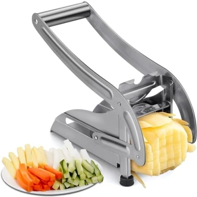Immagine di Taglia patatine,Taglia Patate,tagliapatate un tagliacontorni con due lame in acciaio inossidabileperfetto per tagliare patate,cetrioli e altri ortaggi frutta