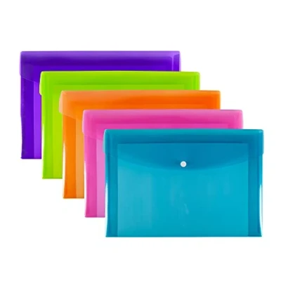 Immagine di Summit Portafogli in plastica A4+, colori assortiti, confezione da 5