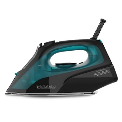Immagine di BLACK+DECKER BXIR2403E Ferro da stiro a Vapore 2400W. Piastra in ceramic di precisionea. Colpo vapore150g/min. continuo 0 45g/min. Verticale. Doppio sistema anticalcare. Autopulente. Nero