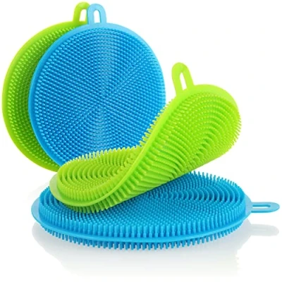 Immagine di COM FOUR® 4x spugna per stoviglie di plastica la casa e il corpo pulizia in morbida