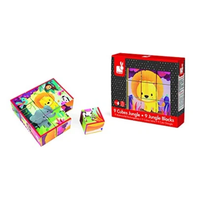 Immagine di Janod J02732 Kubkid 9 Blocks, Jungle Animals