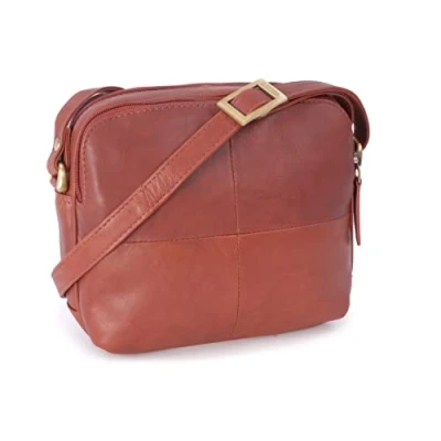 Immagine di VISCONTI Vera Pelle Piccola Borsa a Tracolla Donna/Messenger/Borsetta 18939 MARRONE