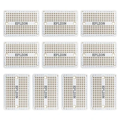 Immagine di EPLZON Mini PCB Placcato Oro Breadboard per Progetti di Elettronica Fai da Te Compatibile con Saldatura 2.0&quot;x1.5&quot; Colore Misto (Confezione 10 Pezzi,Bianco)