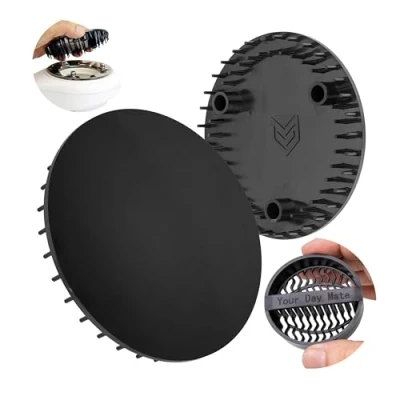 Immagine di Set di copertura e filtro per capelli scarico doccia, Ø 115 mm, compatibile con Viega Tempoplex a partire dal 2006, piatto doccia foro 90 coperchio nero ABS ASA,