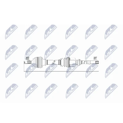 Immagine di NTY NPW CT 011 Albero motore / Semiasse Assale anteriore Cambio manuale CITROËN: C4 I Hatchback, Coupe, PEUGEOT: 307 CC