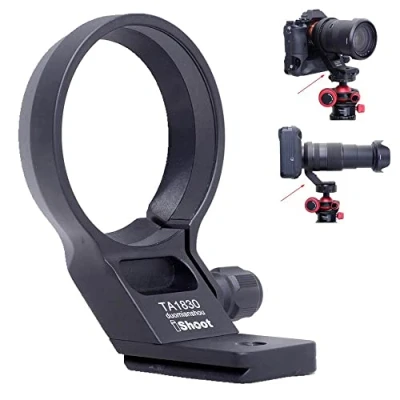 Immagine di iShoot Anello Di montaggio per treppiede Collare obiettivo compatibile con Tamron 18 300mm f/3.5 6.3 III A VC VXD B061 (X/E Mount), Porta Staffa SupportonLenti è Arca Fit Piastra Sgancio Rapido