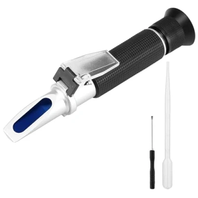 Immagine di QWORK® Rifrattometro di salinità, idrometro per Tester Acqua salata a Doppia Scala con ATC, piscicoltura, analisi dell&#039;Acqua Mare, 0 100 PPT e gravità specifica 1.000 1.070