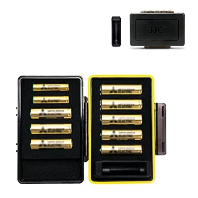 Immagine di JJC AAA AA Battery Organizer Custodia con Tester per Batteria, Portatile, Impermeabile, Contiene 8 Batterie e 2