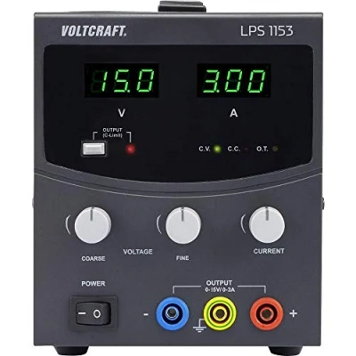 Immagine di VOLTCRAFT LPS1153 Alimentatore da laboratorio regolabile 0 15 V/DC 3 A 45 W Num. uscite 1 x