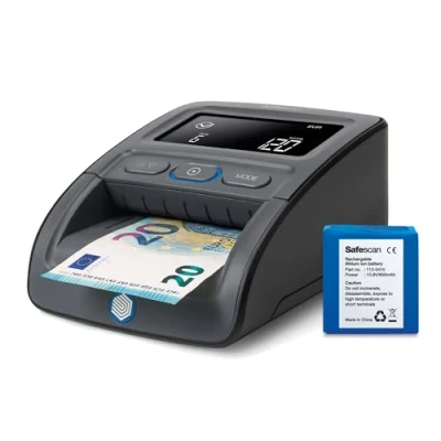 Immagine di Safescan 155 SX Verifica banconote portatile che rapidamente le banconote, Verificatore del falso a 7 punti, Accurato al 100% con batteria inclusa