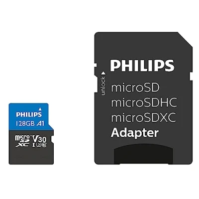 Immagine di Scheda microSDXC Philips 128GB Classe 10, UHS I U3, 4K