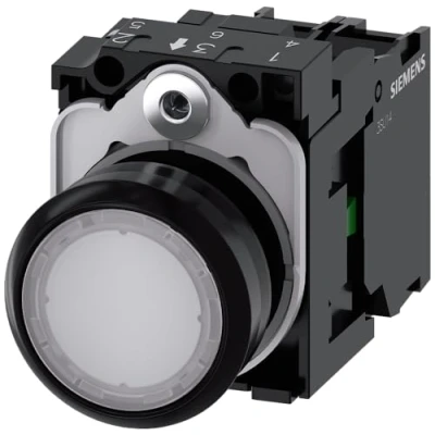 Immagine di Siemens 3SU11020AB601BA0 3SU1102 0AB60 1BA0 Pulsante illuminato Anello frontale in plastica, Piatto Bianco 1 pz.