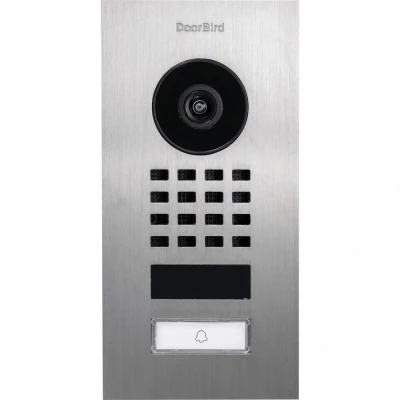 Immagine di DoorBird D1101V Videocitofono IP da incasso, in acciaio inox V4A, con 1 pulsante di chiamata, WLAN, Bluetooth, video HD, sensore movimento