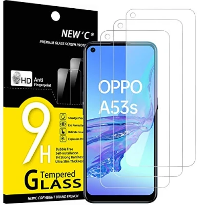 Immagine di NEW&#039;C 3 Pezzi, Vetro Temperato per Oppo A53 / A53s, Pellicola Prottetiva Anti Graffio, Impronte, Senza Bolle, Durezza 9H, 0,33mm Ultra Trasparente, Resistente