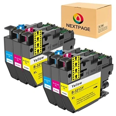 Immagine di Nextpage LC3213XL Cartucce a colori compatibili con Brother LC3213 LC3211 per DCP J572DW J772DW J774DW MFC J497DW J491DW J890DW J895DW (2 ciano, 2 magenta, giallo)