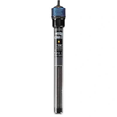 Immagine di Amtra Klima EVO Riscaldatore automatico per acquari fino a 75 litri, regolabile da 18 34 gradi, provetta in quarzo infrangibile, con ventose, potenza 75W