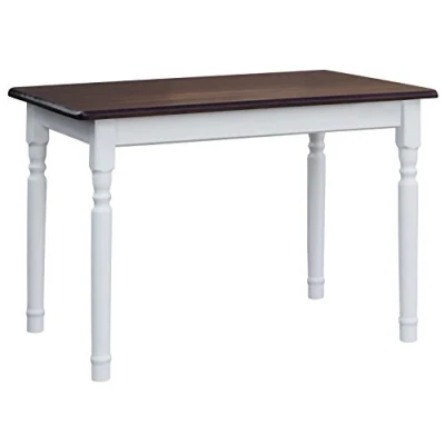 Immagine di koma Tavolo da pranzo cucina, 100 x 60 cm, in legno di pino massiccio, colore: Bianco miele, stile rustico