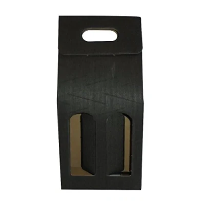 Immagine di IMBALLAGGI ALIMENTARI PZ 20 Scatola Nera Porta Bottiglia (2 Bottiglie) Astuccio in Cartone Ondulato Black Box for Bottles Carta