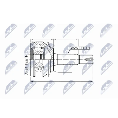 Immagine di NTY NPZ TY 065 Kit Giunto Omocinetico Assale anteriore Sx TOYOTA: Yaris II Hatchback, III Hatchback
