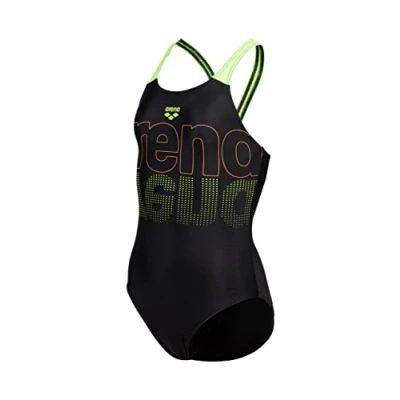 Immagine di Arena V BACK Graphic Costume da bagno per bambini, Taglia: 116, Black/soft green