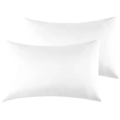 Immagine di Federe Cuscini Letto Matrimoniale 40x70cm,Coppia in Microfibra Chiusura a Busta Bianco
