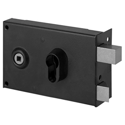 Immagine di ABUS, FE9762107A SA H CE D Serratura da applicare con maniglia, orizzontale, chiusura a chiave per apertura esterno, destra, 80 x 140 mm