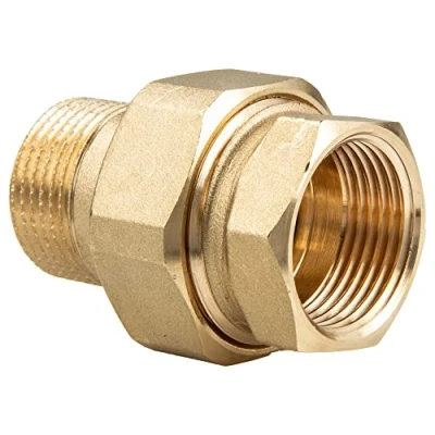 Immagine di tecuro Raccordo a vite dritto, IG x AG 1 pollice guarnizione conica (con O ring) ottone bianco CW617N secondo il regolamento dell&#039;acqua potabile 50930 6 pressione massima di esercizio 30 bar