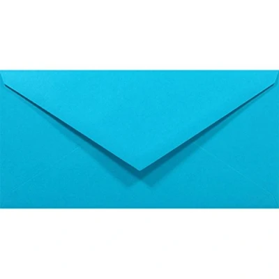 Immagine di Netuno 100 buste lettera colorate lunghe blu azzurro carta colorata formato DL 110 x 220 mm Rainbow 80g americane con lembo a punta