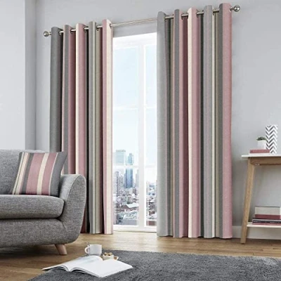 Immagine di Fusion tende con occhielli, 100% cotone, blush, 116,8 cm larghezza x 137,2 goccia (117 137 cm)