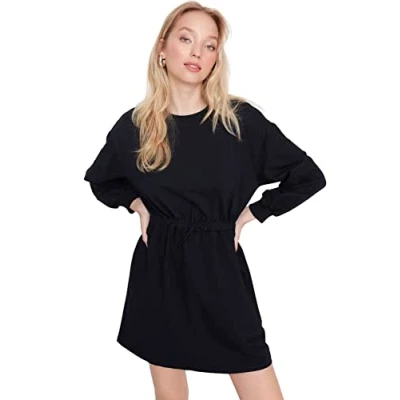 Immagine di Trendyol Abito da Donna in Maglia con Scollo Rotondo Vestito, Blu Navy, XS