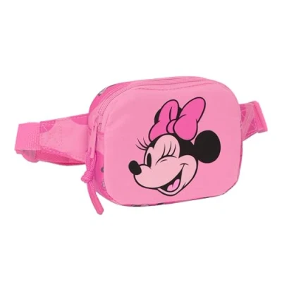 Immagine di Safta MINNIE MOUSE LOVING Marsupio per bambini, ideale giovani e bambini di diverse età, comodo versatile, qualità resistenza, 14 x 4 11 cm, colore Rosa, Estándar, Casual