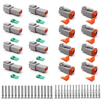 Immagine di 8 Sets Connettore Elettrico Impermeabile per Auto Kit Connettori DT, 2 Pin Cavi Automobilistici, Terminale Spina auto, moto, camion, barca