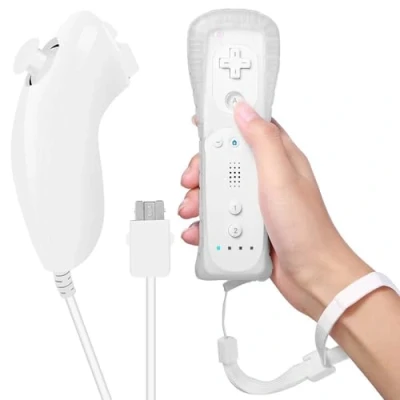 Immagine di telecomando Wii Controller di gioco, remoto con Nunchuck per Vernbedinung Plus sostitutivo Jostick Maniglia gioco console Wii/Wii U