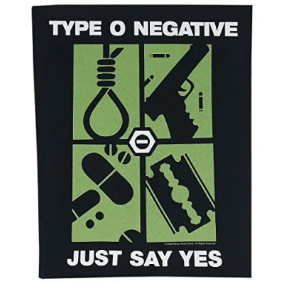 Immagine di Type O Negative Just Say Yes Unisex Toppa schiena nero/bianco/verde 100% poliestere