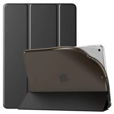 Immagine di TiMOVO Custodia Compatibile con iPad 9/8/7 Generazione 2021/2020/2019, Cover per 10,2 Pollici Posteriore Smerigliata Traslucida in TPU Morbido, Protettiva Supporto, Nero