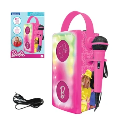 Immagine di Lexibook, Barbie, Altoparlante Bluetooth® senza fili con microfono, Effetti luminosi multicolori, Slot per scheda SD/TF, Batteria ricaricabile, Rosa, BTP185BBZ