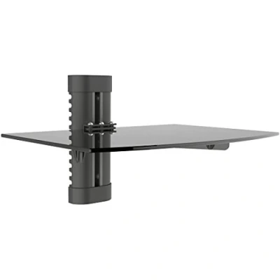 Immagine di deleyCON Mensola Multimediale da Parete Scaffale di Vetro per Lettori DVD Blu ray Ricevitori Hi Fi Console Gioco Supporto Muro Temperato Ripiani in