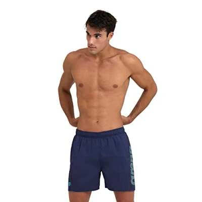 Immagine di arena Fundamentals Logo Boxer R Costume Uomo Mare e Piscina, da Bagno in Morbido Tessuto Riciclato ad Asciugatura Rapida, con Slip Interno Mesh