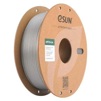 Immagine di eSUN PETG filamento 1,75 mm, ad alta tenacità, bobina da 1 kg (2,2 LBS), per stampante 3D, tinta unita, argento