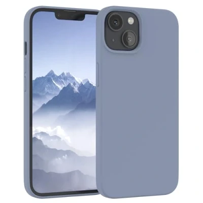 Immagine di EAZY CASE custodia per cellulare in silicone premium compatibile con iPhone 13 protezione della fotocamera e rivestimento interno protettiva bumper Blu acciaio