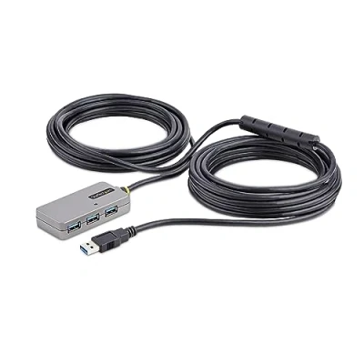 Immagine di StarTech.com Cavo di Prolunga USB 3.0 da 10m con Hub Estensione A 4 Porte Extender attivo alimentato Alimentatore opzionale 20W incluso Protezione ESD (U01043 EXTENDER)
