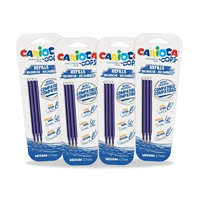 Immagine di CARIOCA Set Refill Oops Confezione Ricambi per Penne Cancellabili Blu, Ricarica Oops, 12 Pezzi