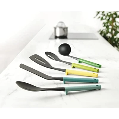 Immagine di Joseph Duo Utensili Cucina, Set accessori 5 pezzi, mestoli, cucchiai e spatola, resistenti al calore, Multicolore