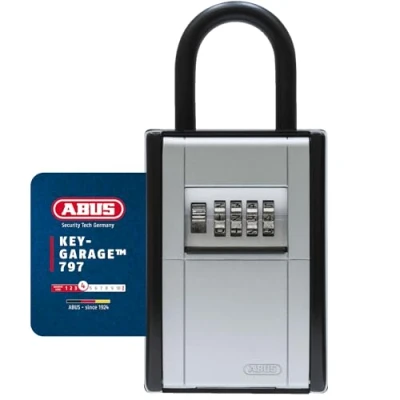 Immagine di ABUS KeyGarage 797 Cassetta portachiavi con supporto di montaggio per chiavi o piccoli oggetti valore nero argento