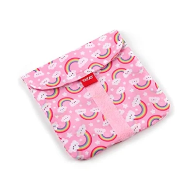 Immagine di TATAY Porta Merenda per Bambini Riutilizzabile, Ideale Panino o Snack, Adattabile, Facile da pulire, Senza BPA, Personalizzabile. Arcobaleno. Dimensioni 18 x 0,3 cm