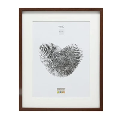 Immagine di Deknudt Frames S40AH4 P1 40.0X50.0 Portafoto Basic con passpartout, modanatura alta, in legno/MDF, 52,7 x 42,7 3,5 cm, colore: bruno