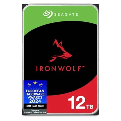 Immagine di Seagate IronWolf, 12 TB, Hard Disk SATA da 6 GBit/s, HDD, CMR 3,5&quot; 7.200 RPM, Cache 256 MB per NAS con Sistema RAID, 3 anni Rescue Services (ST12000VNZ008), Amazon Exclsusivo