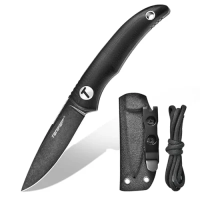 Immagine di TONIFE Nova Full Tang Coltello da Caccia Campeggio a Lama Fissa 6,8cm con Guaina Kydex Regolabile Facile Portabile Cordino in Paracord per Outdoor, Sopravvivenza e Bushcraft