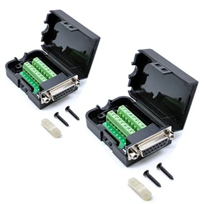 Immagine di Oiyagai 2 Pezzi Adattatore DB15 Femmina 15 Pin con Dado e Scheda di Distribuzione Terminale Senza Saldatura